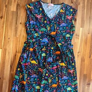 Popsy Colorful Dinosaur Print Midi Dress